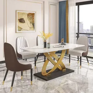 Exquisite 6 Sitters Marble Top Dining Set