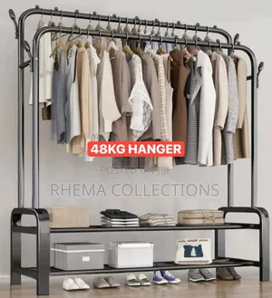 48kg Double Pole Heavy Duty Clothes Hanger/Shoe Rack