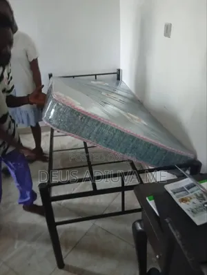 Single Metal Bed Frame and Mattress