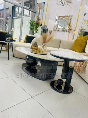 Center Table With Marble Top / Side Stool
