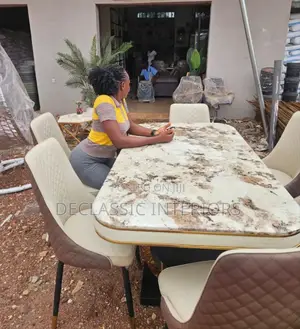 6 Seater Dinning Set With Foreign Marble Top