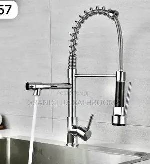 Chrome Dual-Function Industrial Kitchen Faucet