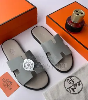 Original Hermes Leather Slippers