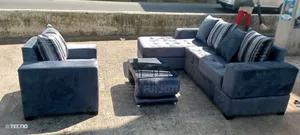 Set of Lshaped With Center Table for Living Rooms