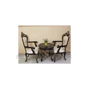 Royal Coffee Table With 2 Chairs - Black