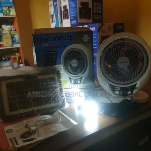 7 Inches 3-in-1hi-Speed Table Fan With Solar Panel Bulbs