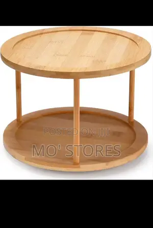 30cm Bamboo 360° Rotating Double Layer Spice Rack