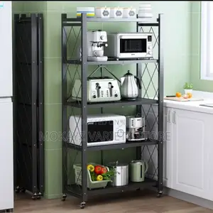 Black Heavy Duty Metal Foldable Storage Shelf (5steps)