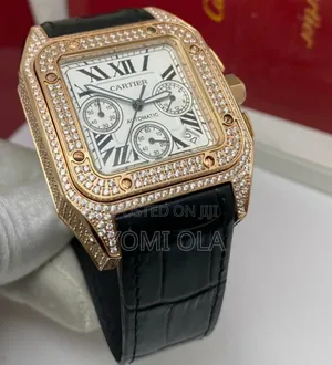 Cartier Chronograph Ice Gold Watch