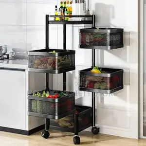 Floor Mounted Multilayer Rotating (Square) Stainless Steel Drawer