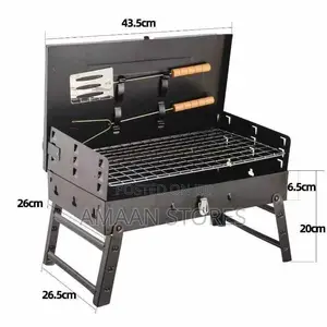 Portable Charcoal Barbecue Grill With Foldable Legs - 43.5cm