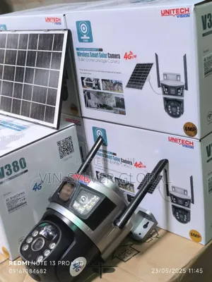 Three Lens Solar-Powered 4g Simcard Rotational CCTV Camera