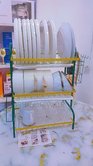 3 Layers Gold and Green Dish Rack