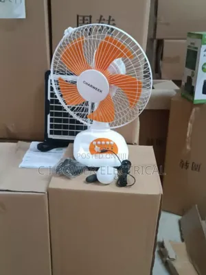 Rechargeable Solar Table Fan With Bulb