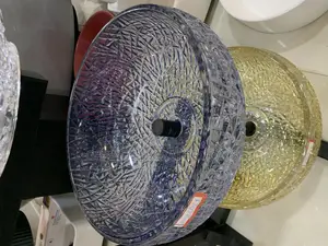 **Decorative Textured Glass Vessel Sinks – Blue and Amber**