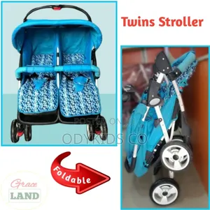 Double Twin Stroller Suitable From Birth, Lightweight, Comp