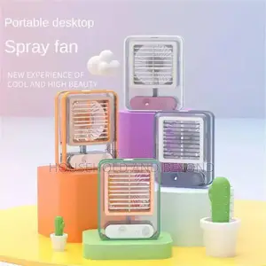 Rechargeable Water Spraying Fan With Led Light