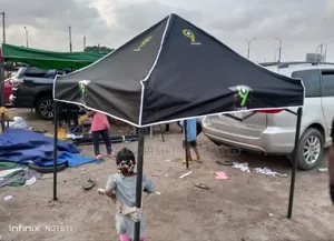 6x6ft Foldable Canopy Black Pole