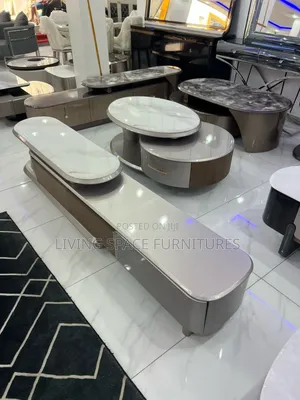 Pure Luxury Marble Adjustment Center Table And Tv Stand