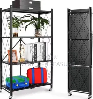 Multipurpose Foldable Storage Shelving Unit With Wheels