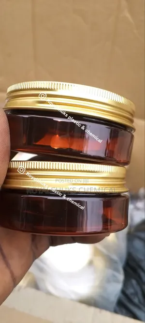50g Amber Flat Plastic Container