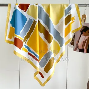 Abstract Pattern Silk-Feel Scarf