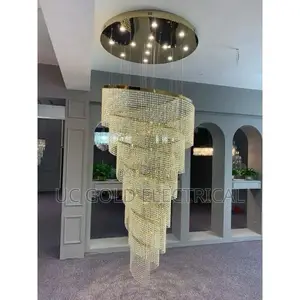 Large Spiral Design Crystal Chandelier for Staircase Hallway