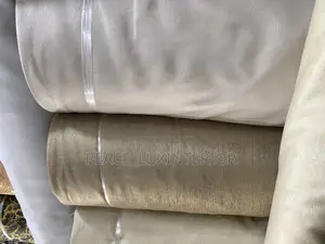 High Quality Stock Beige and Brown Curtain