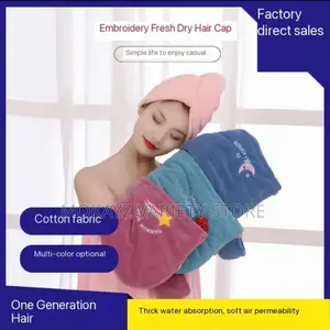Embroidery Microfiber Absorbent Hair Towel Bath Towel