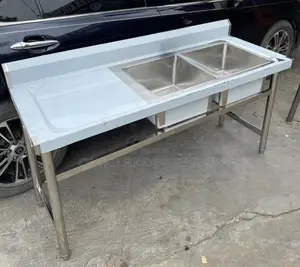 2 Bowl Stainless Steel Sink With Side