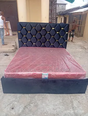 Executive Bed Frame With Mattress Black Colour
