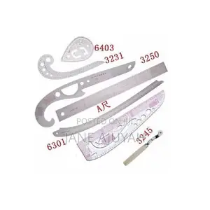 7pc Dress Making French Curves Rulers and Tracing Wheel