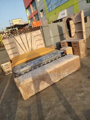 6by6 Luxury Bed Bed Footrest, Side Drawers and Dresser.