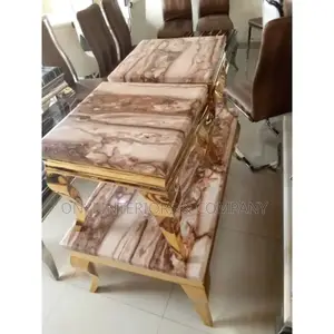Marble Center Table With 2 Stool