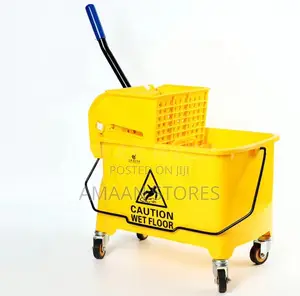 20 Litre Caution Bucket Mop Wringer Bucket