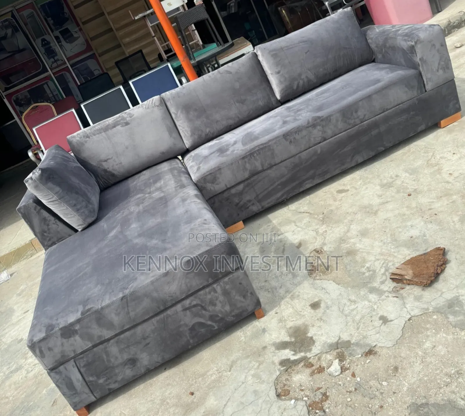 L Shape Gray Sofa