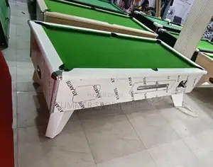 White Gloss Marble and Coin Snooker Table