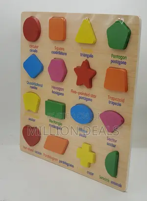 Wooden Geometric Kids Shape N Color Toy Ages 3+