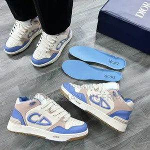 Christain Dior B57 Mild Blue Baby Blu Cream Mid-Top Sneakers