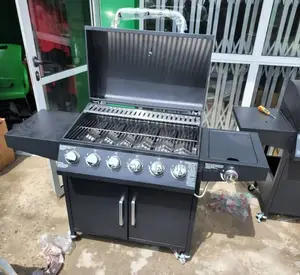 6 Burner Gas Barbecue Grill With Side Stove