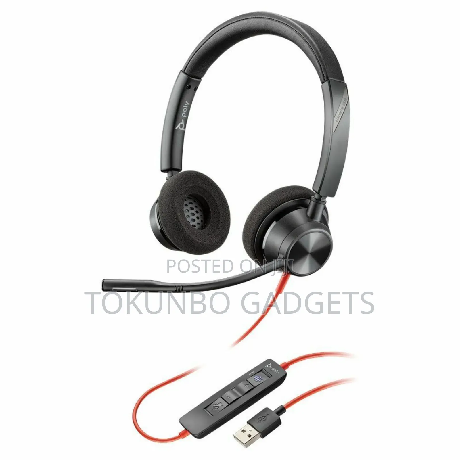 Plantronics Poly Blackwire 3320 Bw3320 Headset Stereo Usb-a