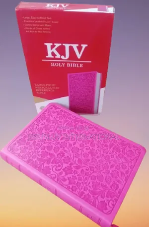 KJV Large Print Personal Size Reference Bible, Pink Leather