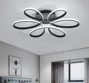 Led Ceiling Light Black White Lamp Bedroom Living Room