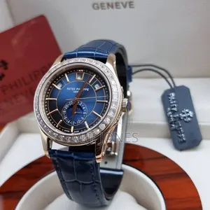 Patek Philippe Inspired Blue Watch W/ Triple Complication"