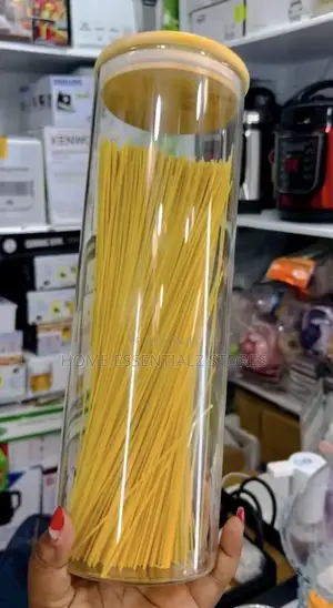 Spaghetti Macaroni Container - Storage Jar With Bamboo Airtight Lid