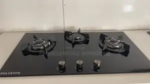 Polystar 3 Burner Inbuilt Gashob With 8mm Real Thickness