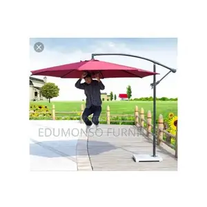 Garden Umbrella Cantilever Support With Marble Base- Wine