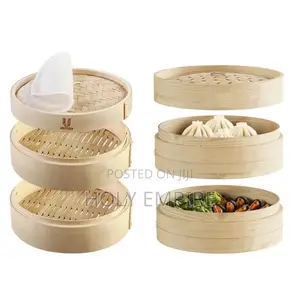 Bamboo Steamer Basket With Lid Dumpling Steamer Basket