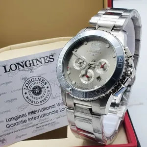 Longines Inspired Automatic Chronograph Watch - Silver Chain