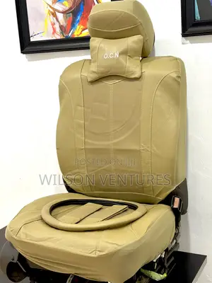 Cream Color Leather Car Seat for All 5 Seater Vehicles